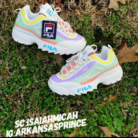 fila disruptor multicolor & white shoes